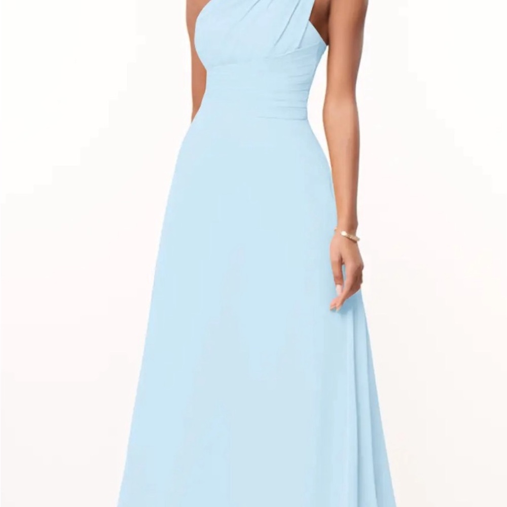 Azazie Sky Blue One-Shoulder Dress